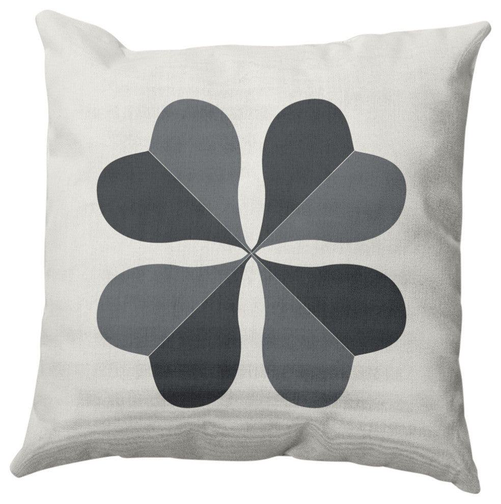 Lucky Clover St. Patrick's Day Indoor/Outdoor Throw Pillow, Pepper, 16x16"