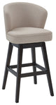 Mussig 26" Wood Swivel Counter Stool, Espresso Finish, Tan Fabric