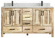 Malibu Mango 60 Double Sink Bathroom Vanity in White Washed 1.5" Calacatta Laza