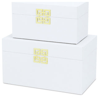 Midnight Charm Keepsake Boxes, Set of 2, White