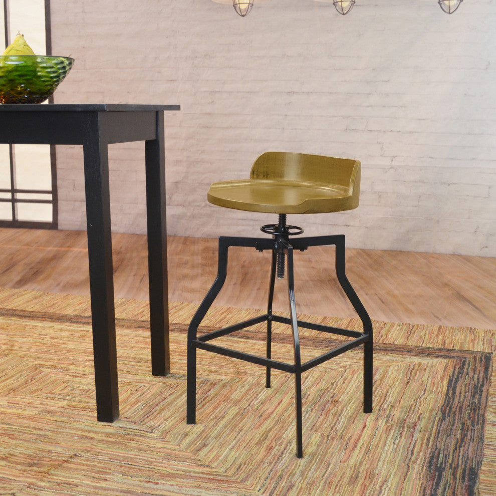 Marais Adjustable Barstool - Harvest Oak/Black