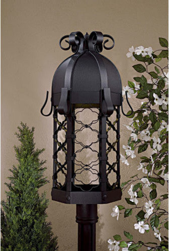Minka-Lavery Montalbo 1-Light Post Mount, Black Finish; Dark Sky