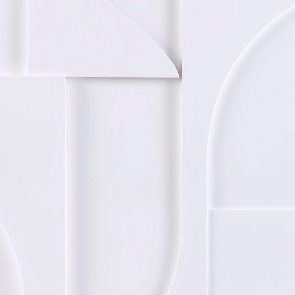 Martha Stewart Elements Neutral Geometric Carved Wall Decor 3-Piece Set, Grey