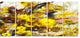Yellow Flowers Watercolor Illustration, Floral Art Canvas Art, 60"x28", 5 Panels