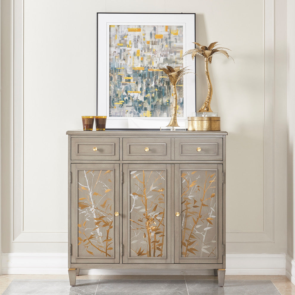 Dauphin Handpainted Entryway Storage Cabinet, Gray Cashmere