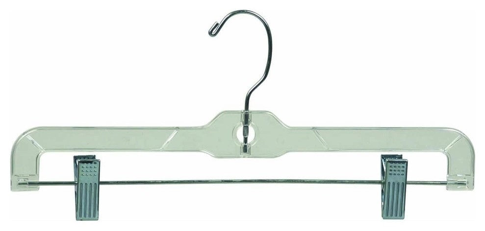 Clear Plastic Bottom Hanger Polished Chome Swivel Hook, Set of 100