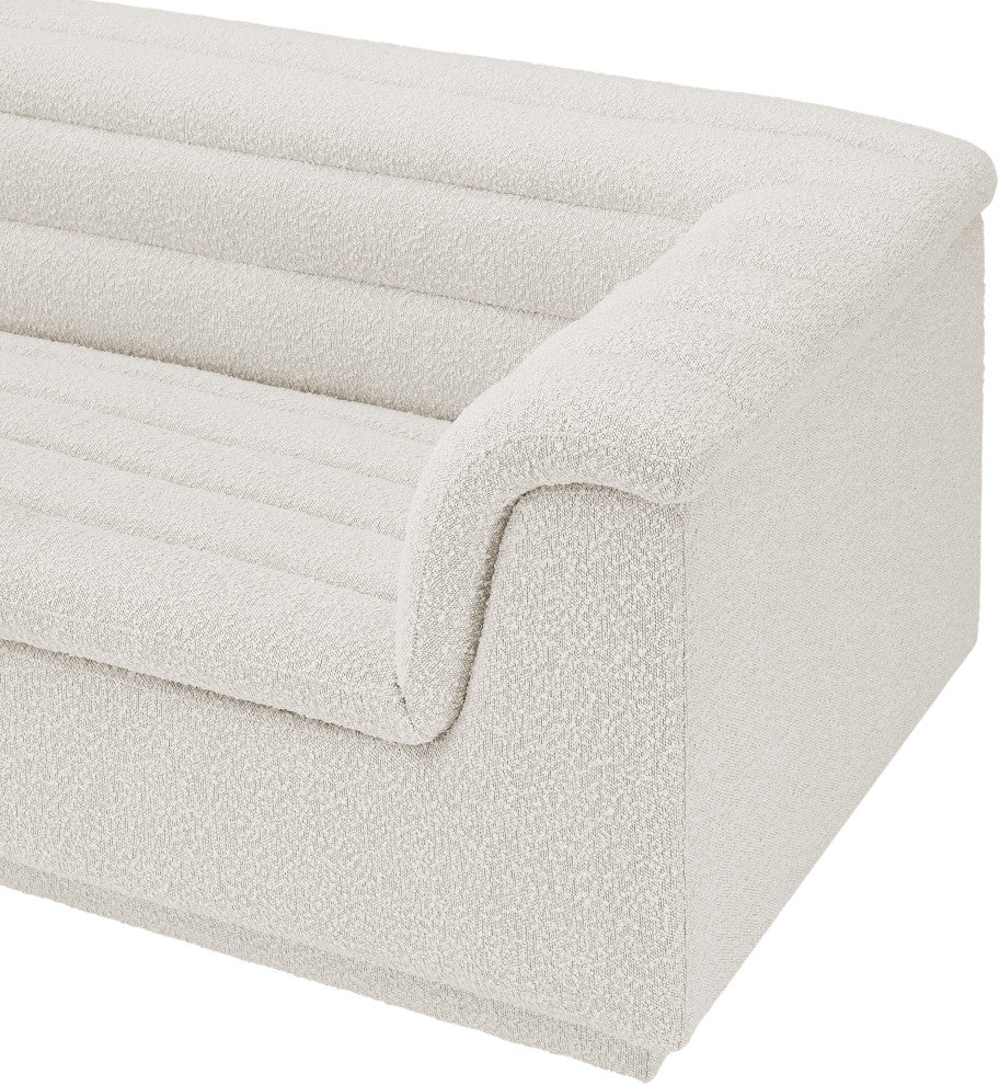 Cascade Upholstered Modular Sofa, Cream, Boucle Fabric, Straight Sofa