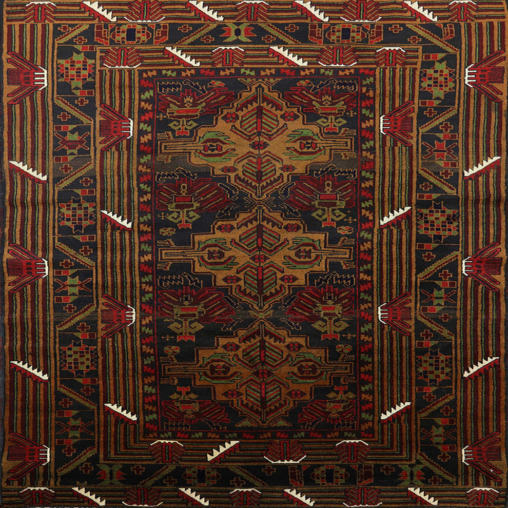 Ahgly Company Indoor Square Mid-Century Modern Area Rugs, 6' Square