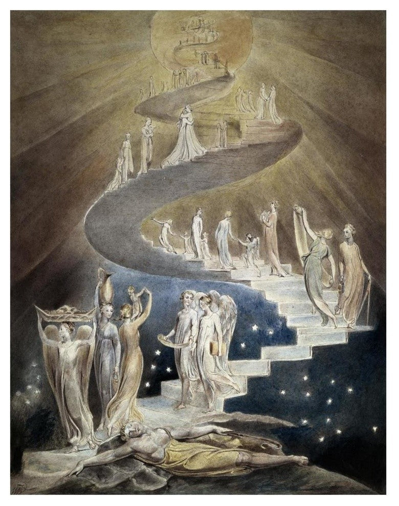 "Jacob's Ladder" Digital Paper Print by William Blake, 30"x38"