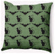 20" x 20" Cats and Bats Indoor/Outdoor Polyester Throw Pillow, Sage