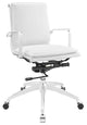 Modern Urban Contemporary Mid Back Office Chair, White Faux Leather