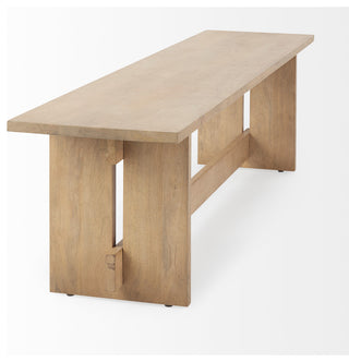Aida Light Brown Solid Wood Dining Bench
