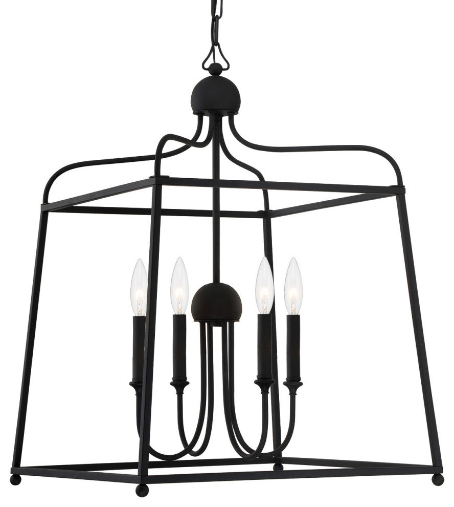 Crystorama Lighting Group 2244_NOSHADE Sylvan 4 Light 22"W Taper - Black Forged