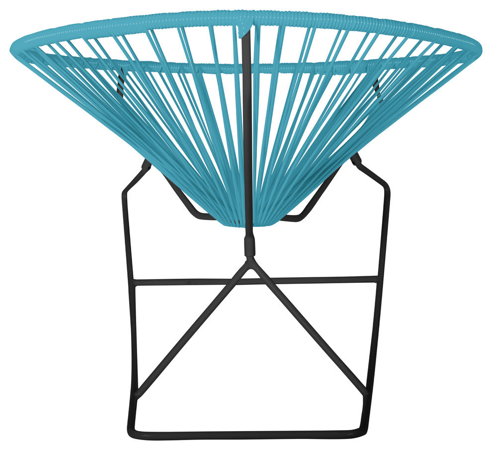 Innit Indoor/Outdoor Handmade Rocker, Blue Weave, Black Frame