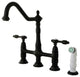 Tudor Oil Rubbed Bronze 8" Center Kitchen Faucet With Sprayer KS1275TAL