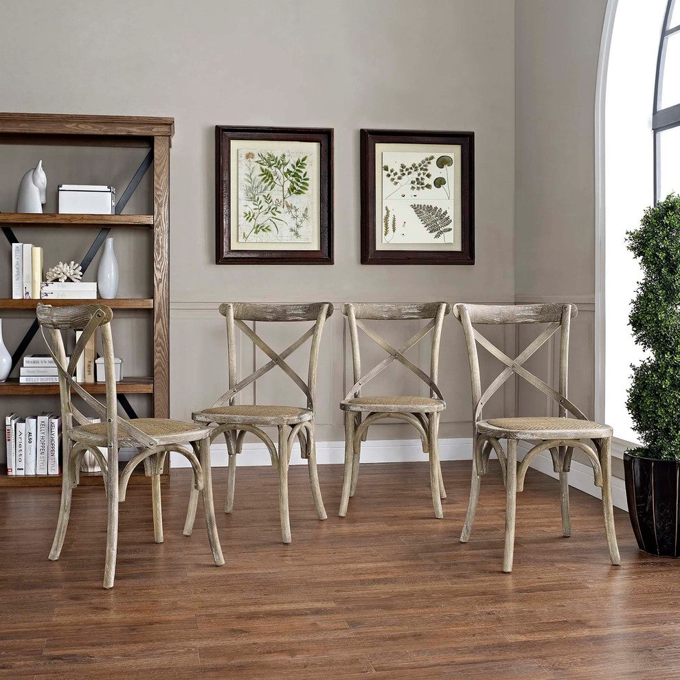 Gray Gear Dining Side Chair Set of 4