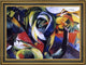 Franz Marc The Mandrill - 16" x 24" Framed Premium Canvas Print