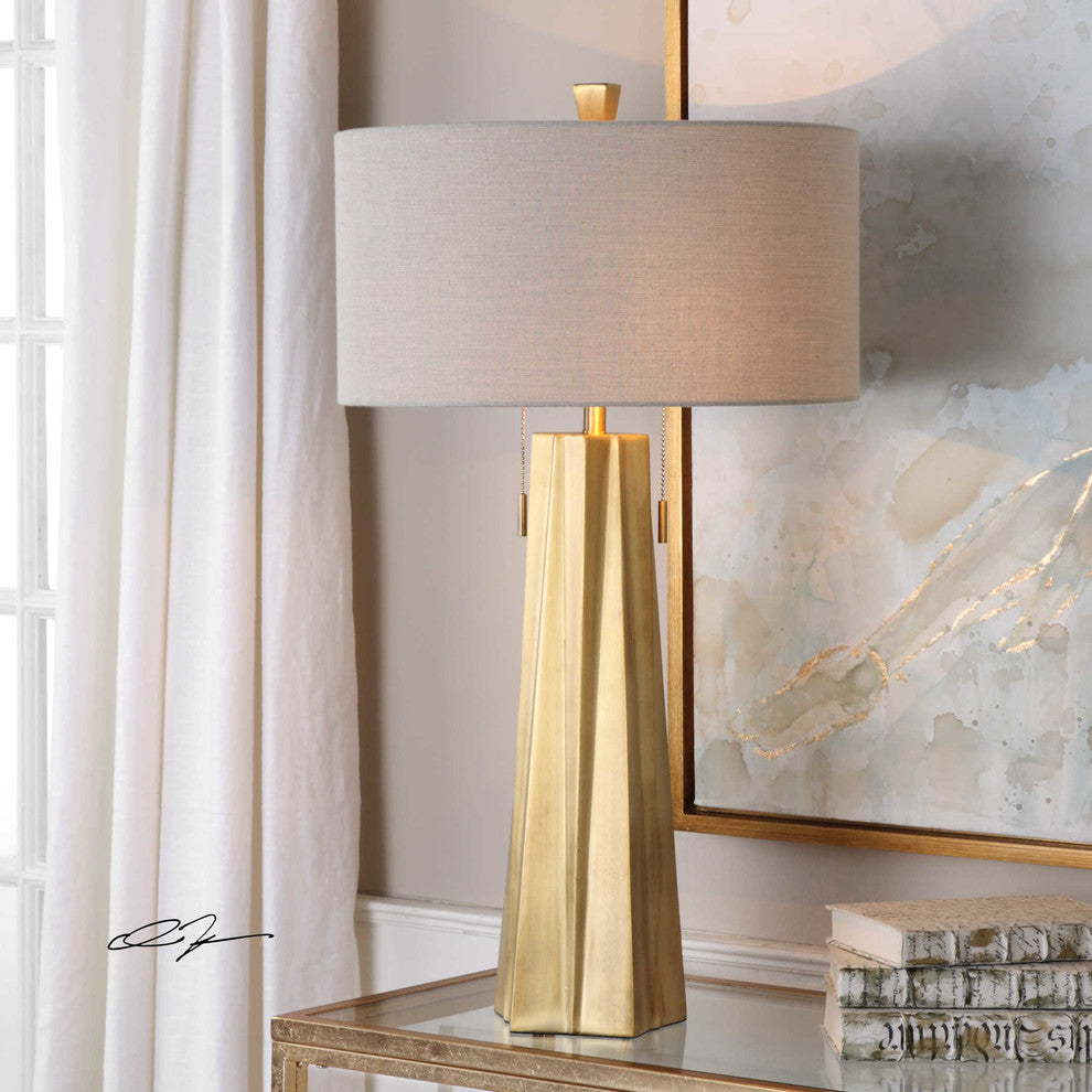 Maris Gold Table Lamp by Designer David Frisch
