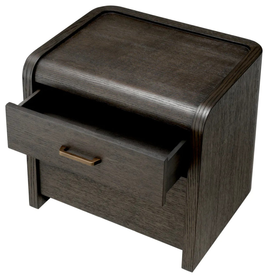 Oak 2-Drawer Nightstand, Eichholtz Joane, Black