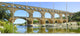 Roman Aqueduct Bridge in France, Bridge Canvas Wall Art, 70"x28", 6 Panels