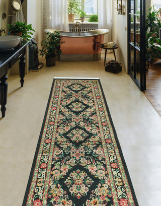 Pak-Persian Eloy Black/Ivory Runner, 2'4x7'10