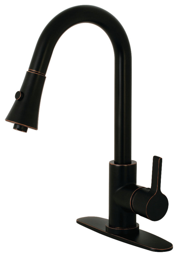 Gourmetier Single-Handle Pull-Down Kitchen Faucet, Naples Bronze