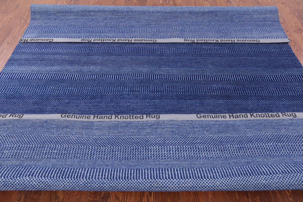 8' 0" X 10' 2" Savannah Grass Handmade Wool and Silk Rug Q11428