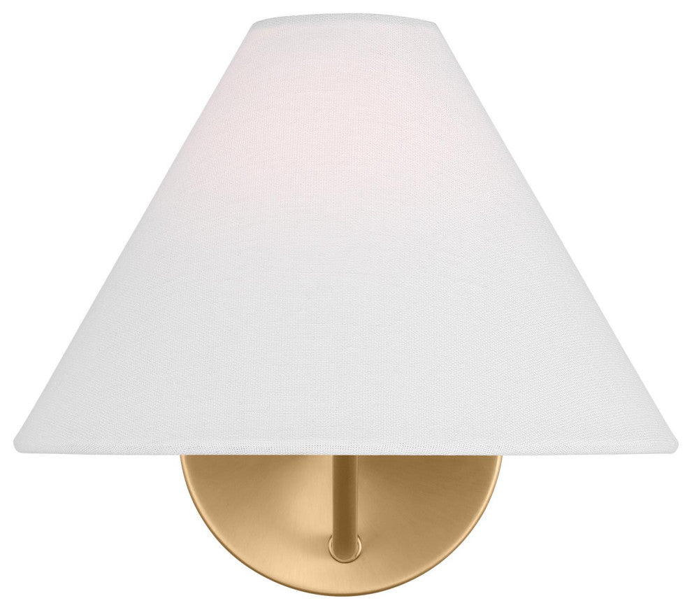 Burke 1-Light Indoor Bath Vanity Wall Sconce, Satin Brass Gold