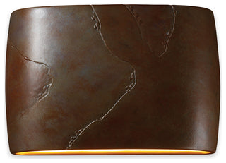 Wide Oval Wall Sconce, Closed Top, Large, Dedicated LED, Tierra Red Slate