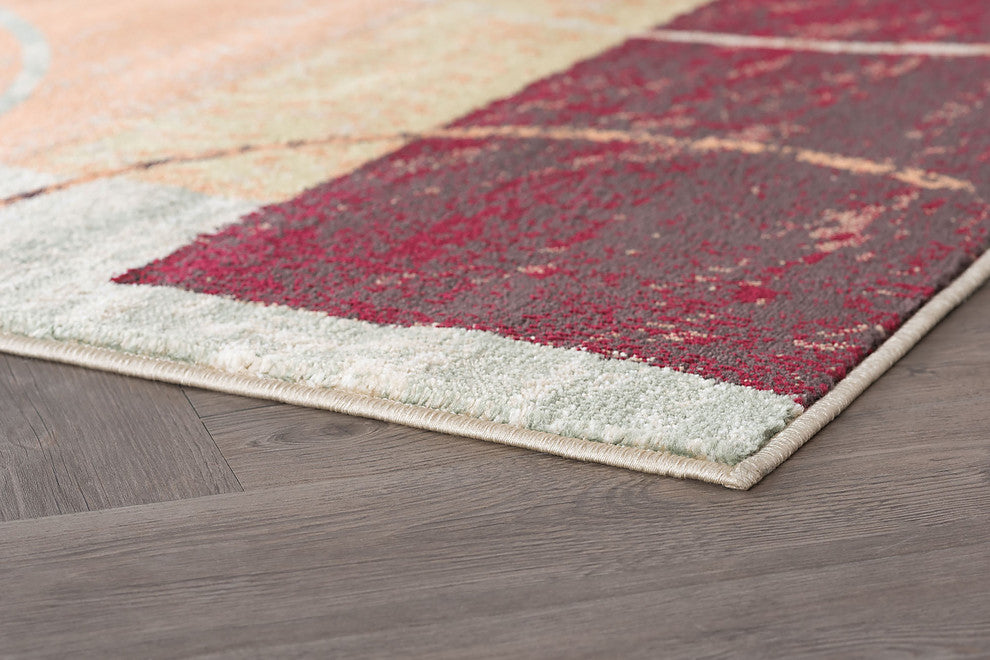 Conner Contemporary Abstract Area Rug, Multicolor, 5'x7'