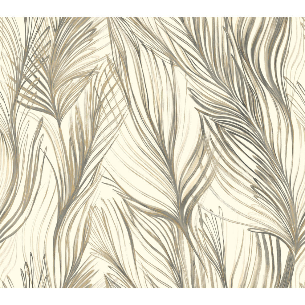 Dark Gray Peaceful Plume Wallpaper