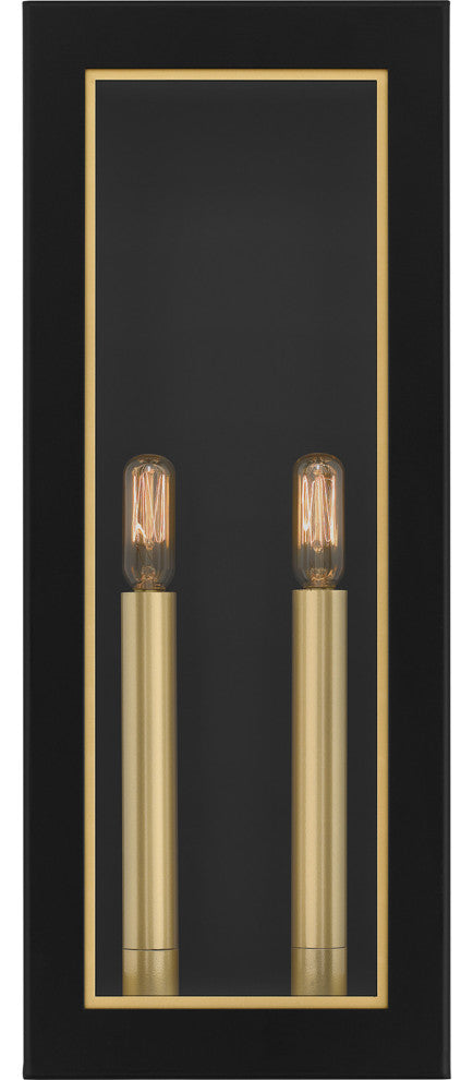 Quoizel BBN8407 Bourbon 2 Light 19" Tall Outdoor Wall Sconce - Matte Black