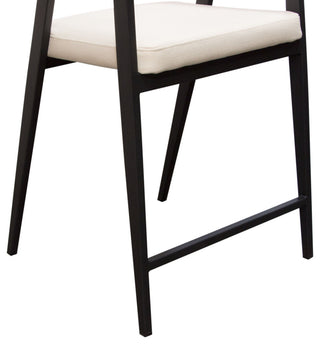 Adele 2 Counter Height Chairs, Cream Fabric
