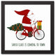 Santa's Bike 12x12 Black Framed Canvas