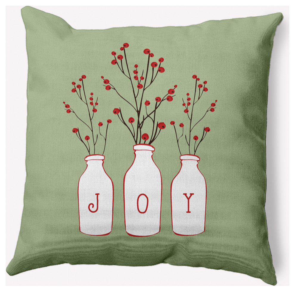 Joy Decorative Throw Pillow, Green, 16"x16"