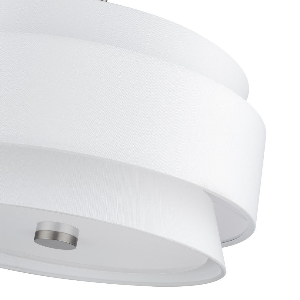 Fontana 5-Light Brushed Nickel Chandelier with Off-White Shades