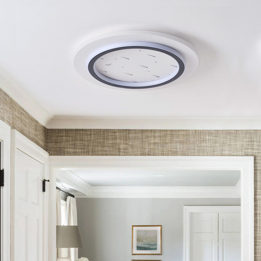 Modern Double Ring Led Flush Mount Ceiling Light for Kichen