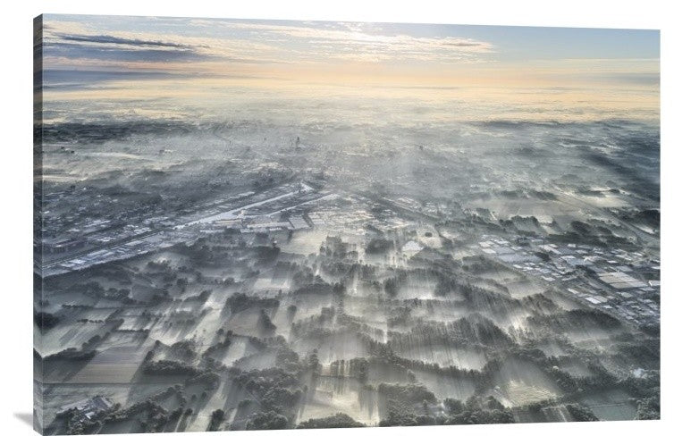 "A Misty Morning" Stretched Canvas Giclee by Kos Karathanasis, 36x24"