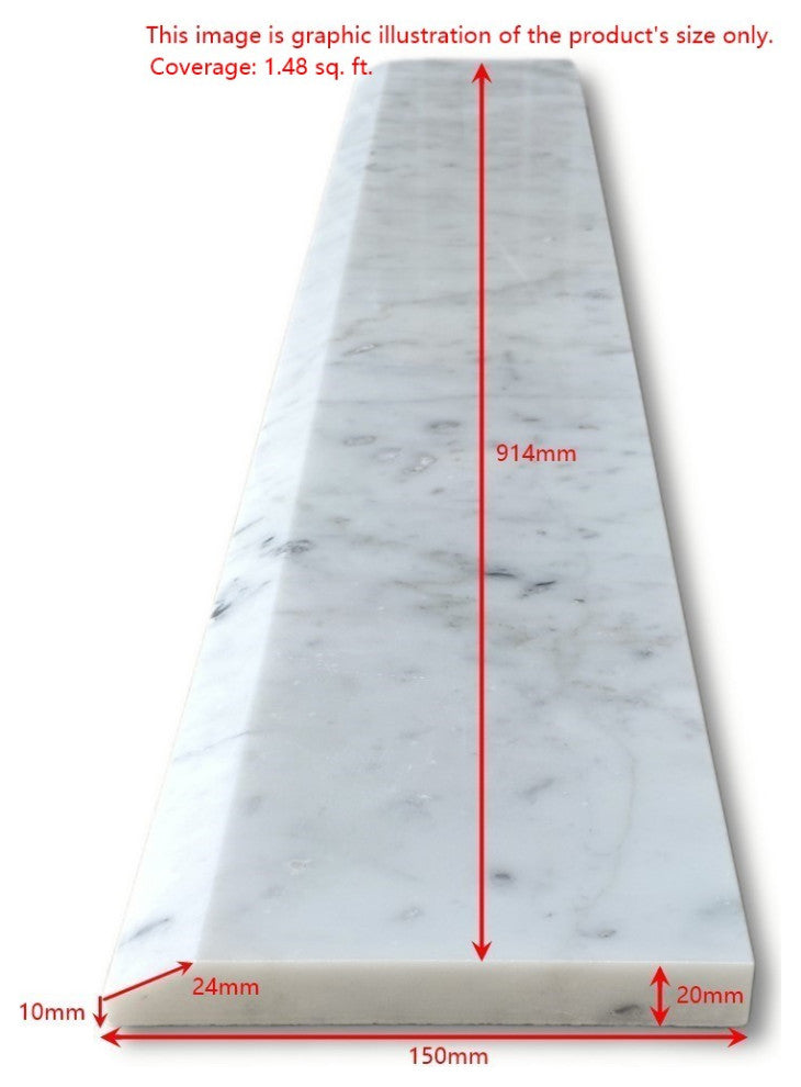 Nero Marquina Black Marble 6x36 Threshold Saddle Single Beveled Tile, 1 piece
