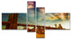 Relaxing in Brooklyn Bridge Park, Cityscape Canvas Art Print, 60"x32", 4 panels