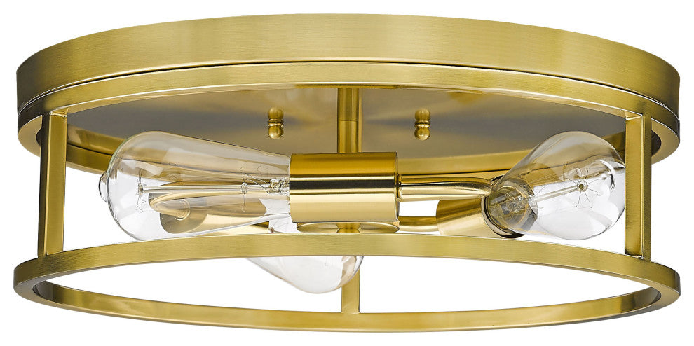 Bethel International YS2180C16GD 3 Light Flush Mount, Gold