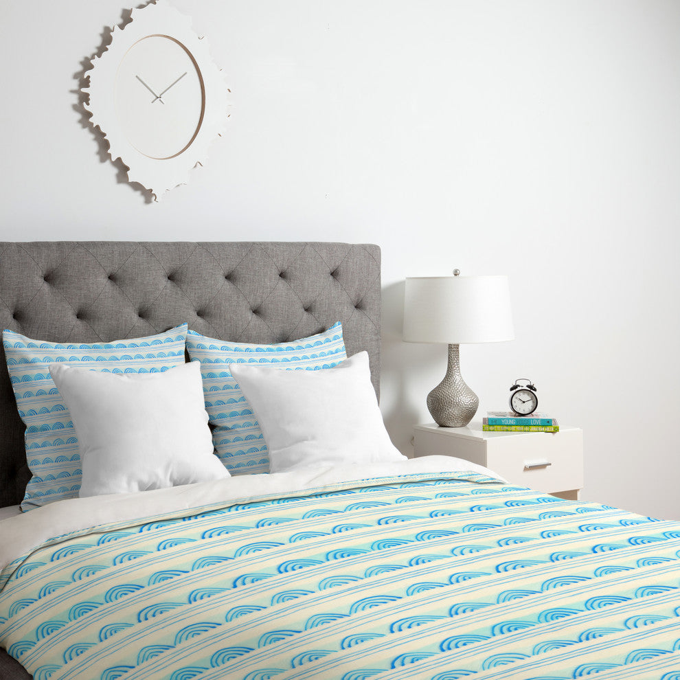 Deny Designs Cori Dantini Blue Scallops Duvet Cover - Lightweight