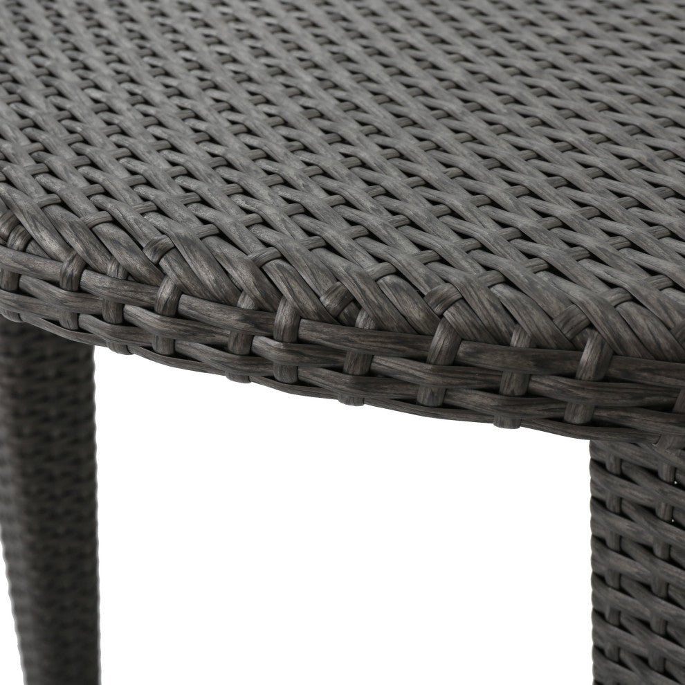 GDF Studio 5-Piece Sol y Luna Outdoor Wicker Dining Set, Gray