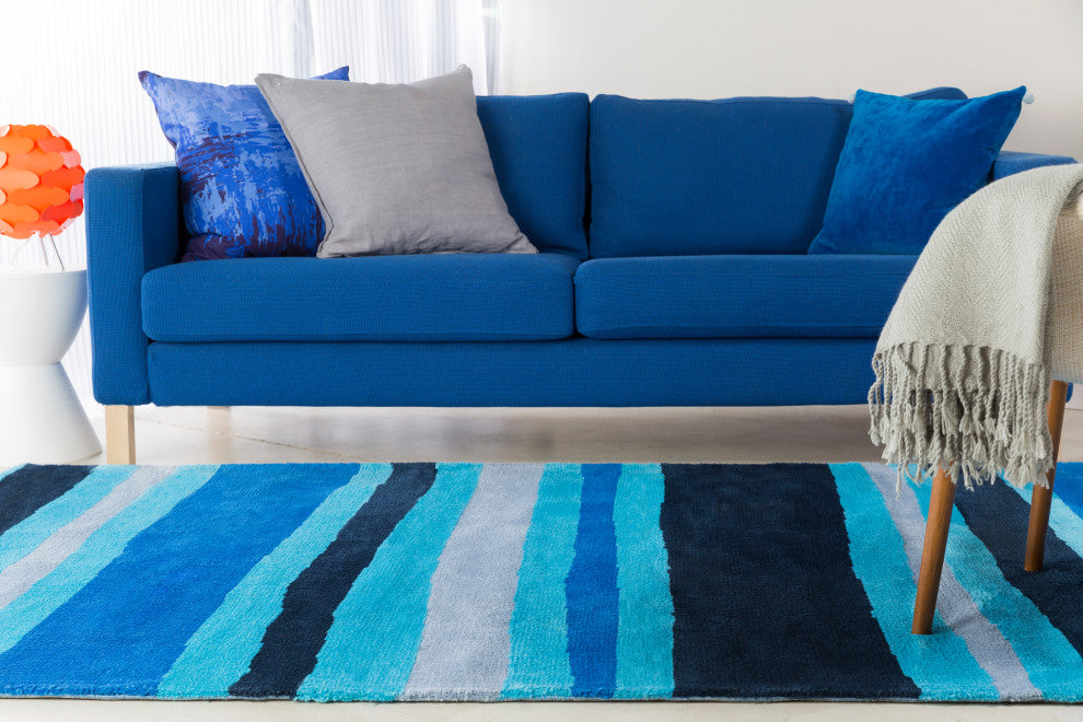 Surya Serenade SY-044 20"x20" Pillow Kit, Dark Blue/Violet/Blue