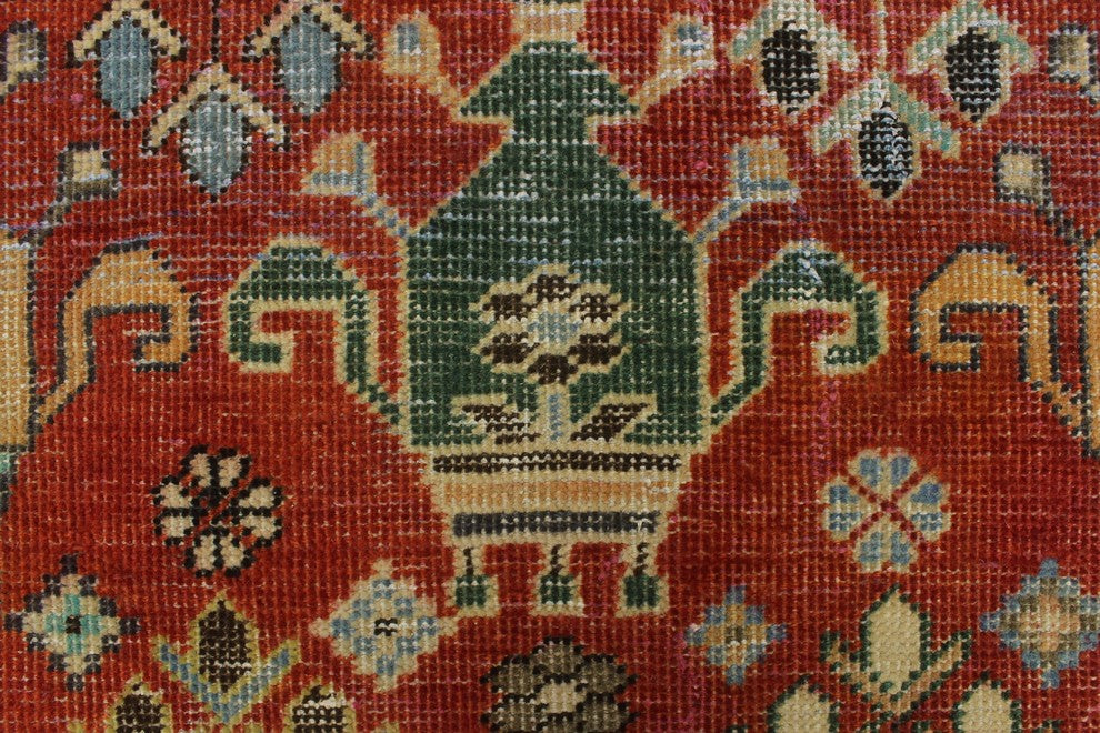Vintage Sherazi Lucas Rust Runner 3''9"x9''8"