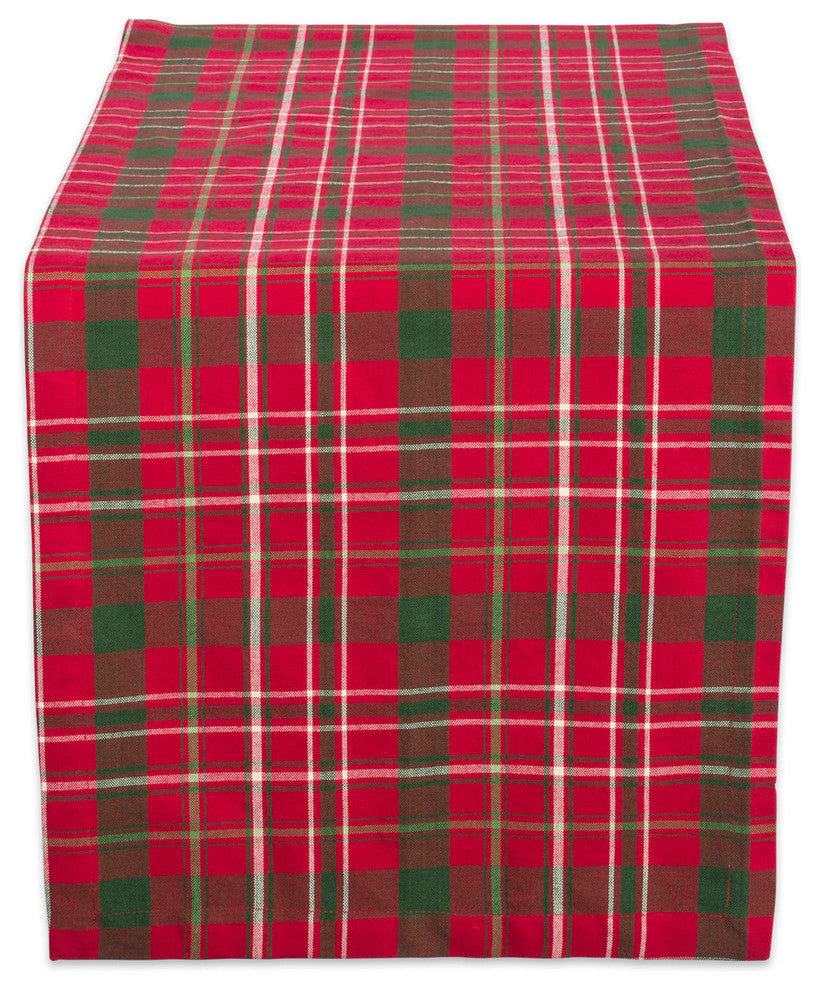 Design Imports Tartan Holly Plaid Table Runner and Napkin Set