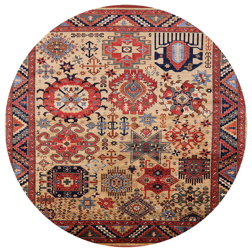 Ahgly Company Indoor Round Mid-Century Modern Area Rugs, 7' Round