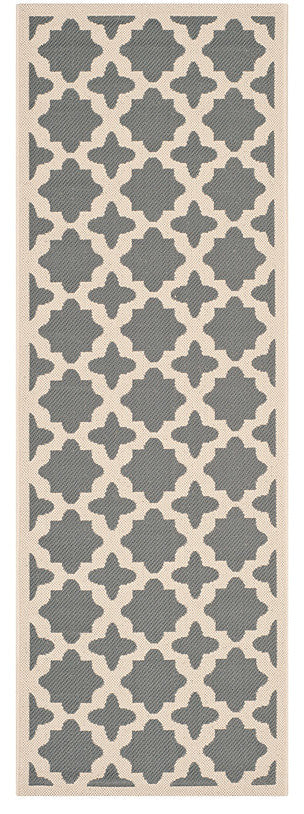 Safavieh Courtyard Cy6913-246 Anthracite, Beige Area Rug, 2'3" X 14'0"