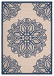 Safavieh Courtyard Cy6139-258 Outdoor Rug, Beige/Navy, 5'3" X 7'7"