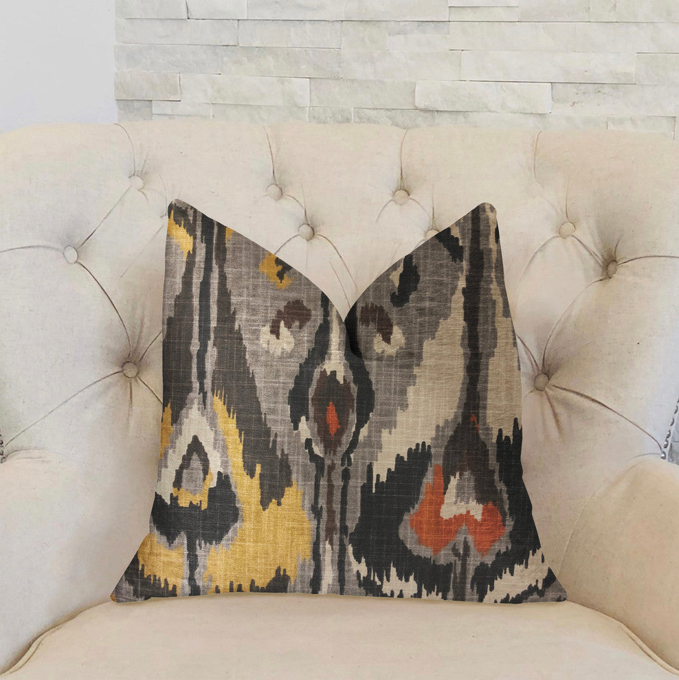 Tigerlily Gray Luxury Throw Pillow, 12"x20"
